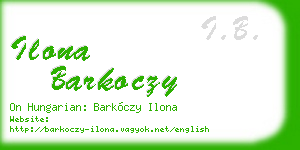 ilona barkoczy business card